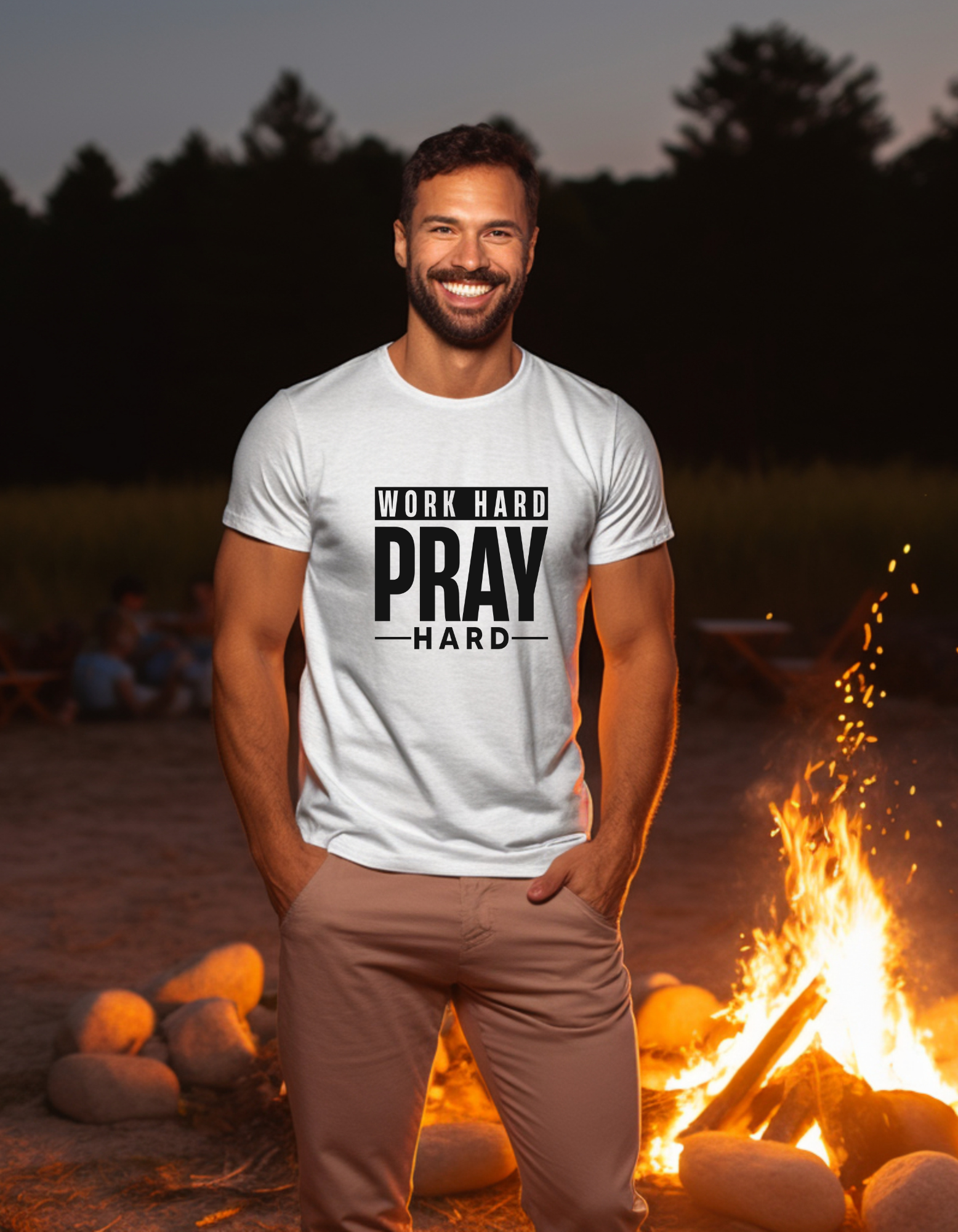 Work Hard Pray Hard Men’s Graphic T-Shirt