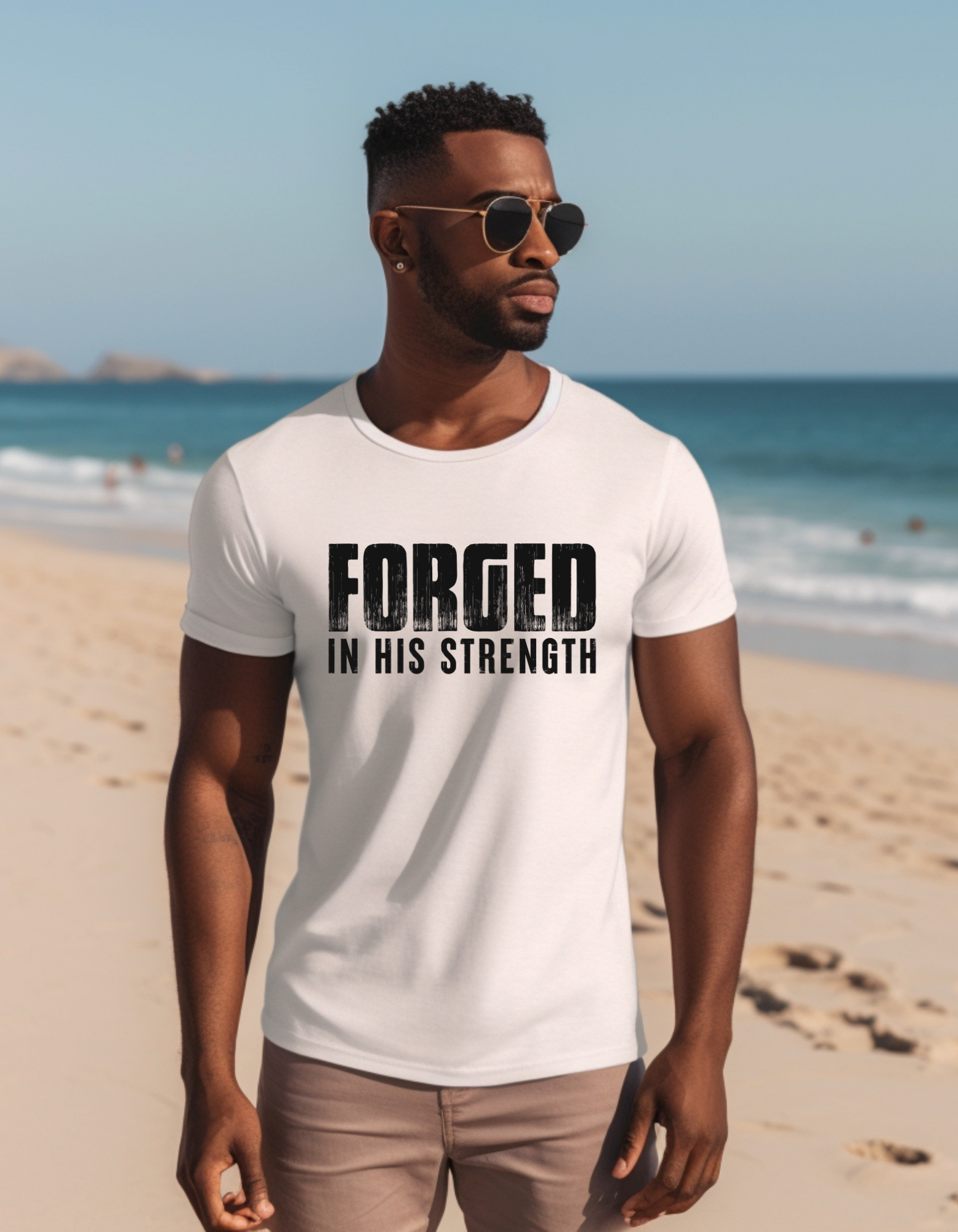 Forged In His Strength Men’s Graphic T-Shirt