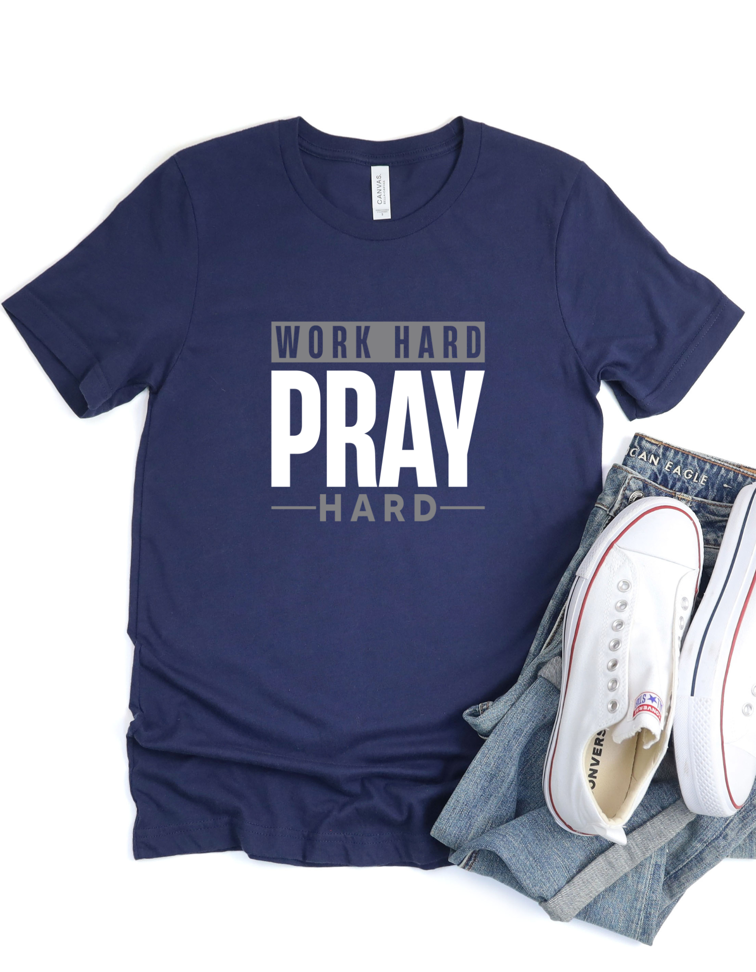 Work Hard Pray Hard Men’s Graphic T-Shirt