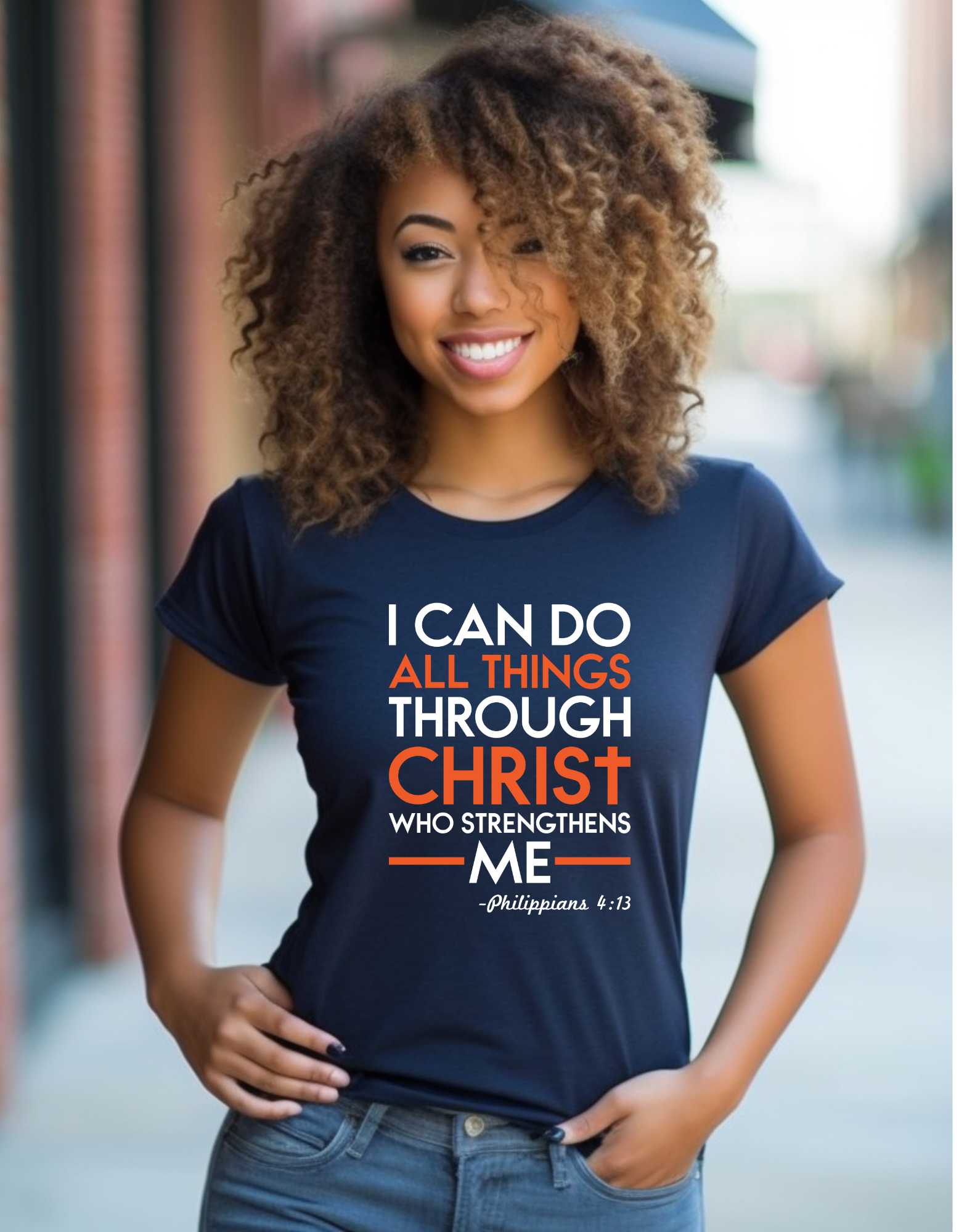 I can do all things through Christ who strengthens me Women’s Short Sleeve Graphic Tee