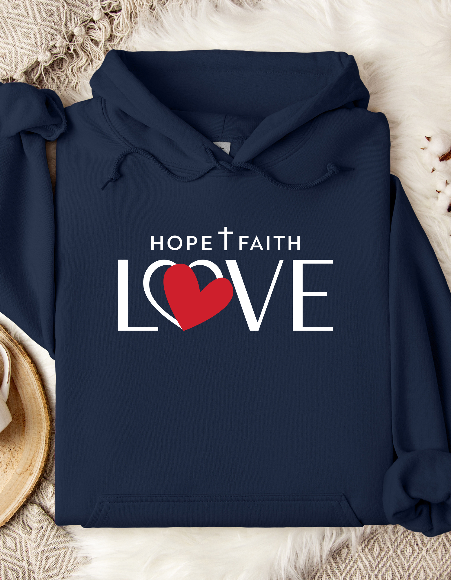 Hope Faith Love Women Graphic Hooded Sweatshirt