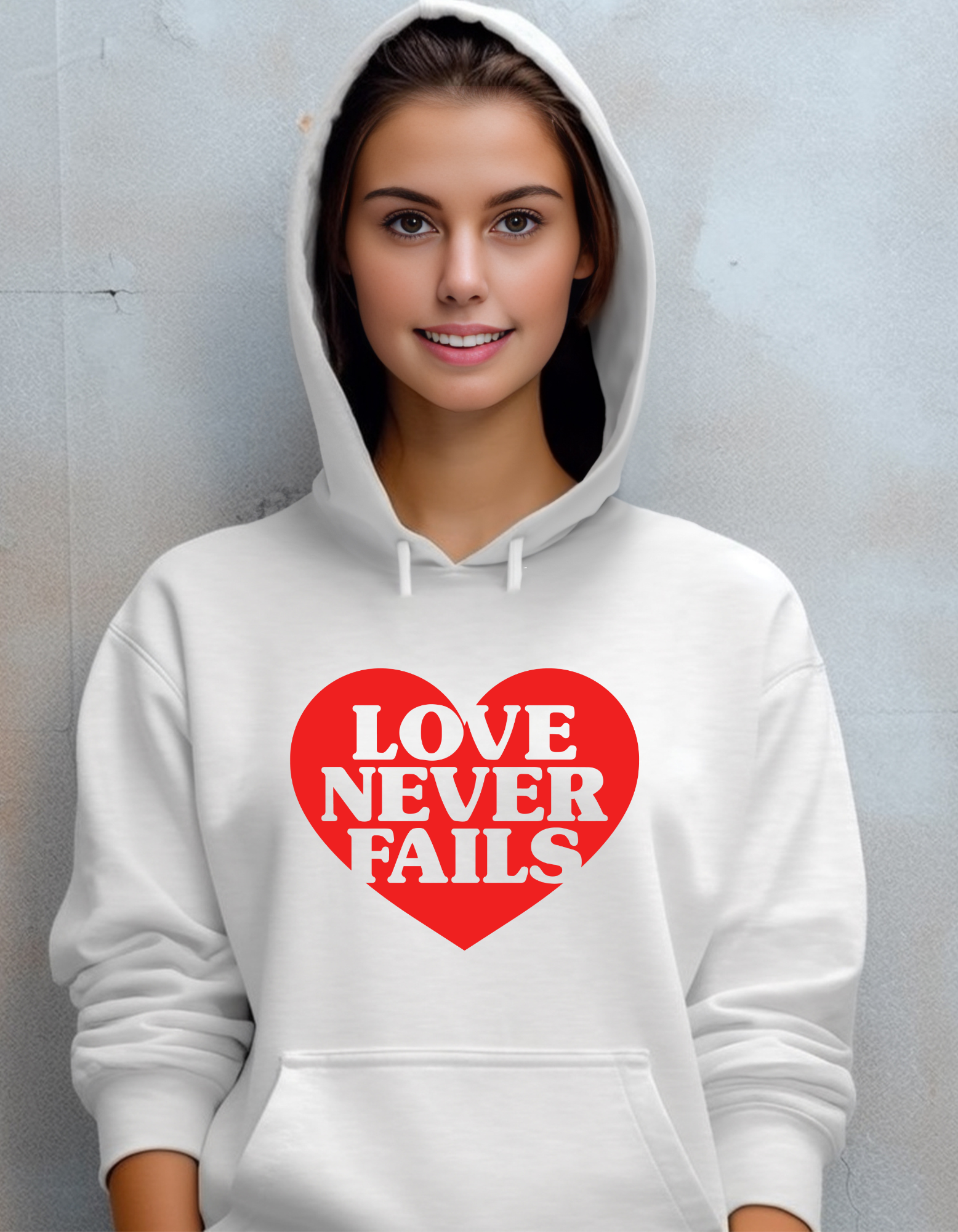 Love Never Fails Hooded Sweatshirt